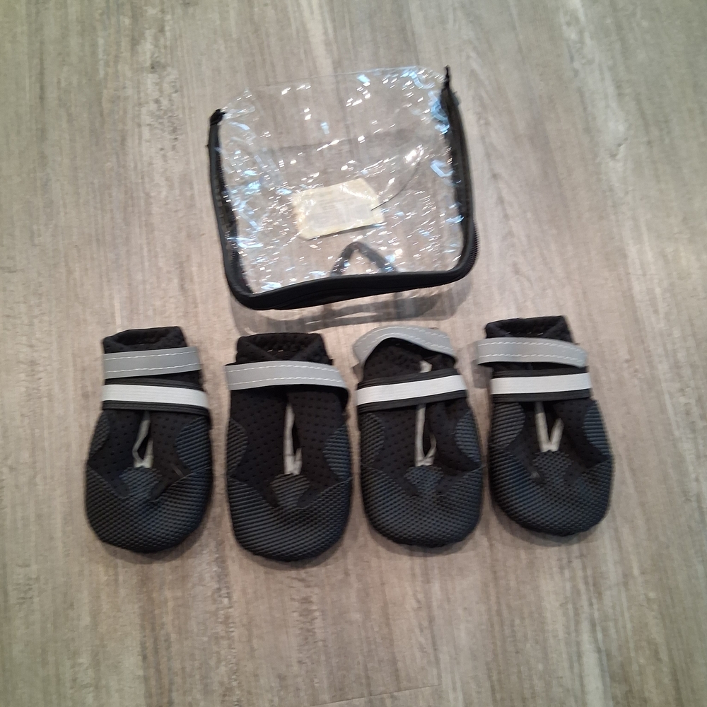 Black Dog Boots with Reflective Straps